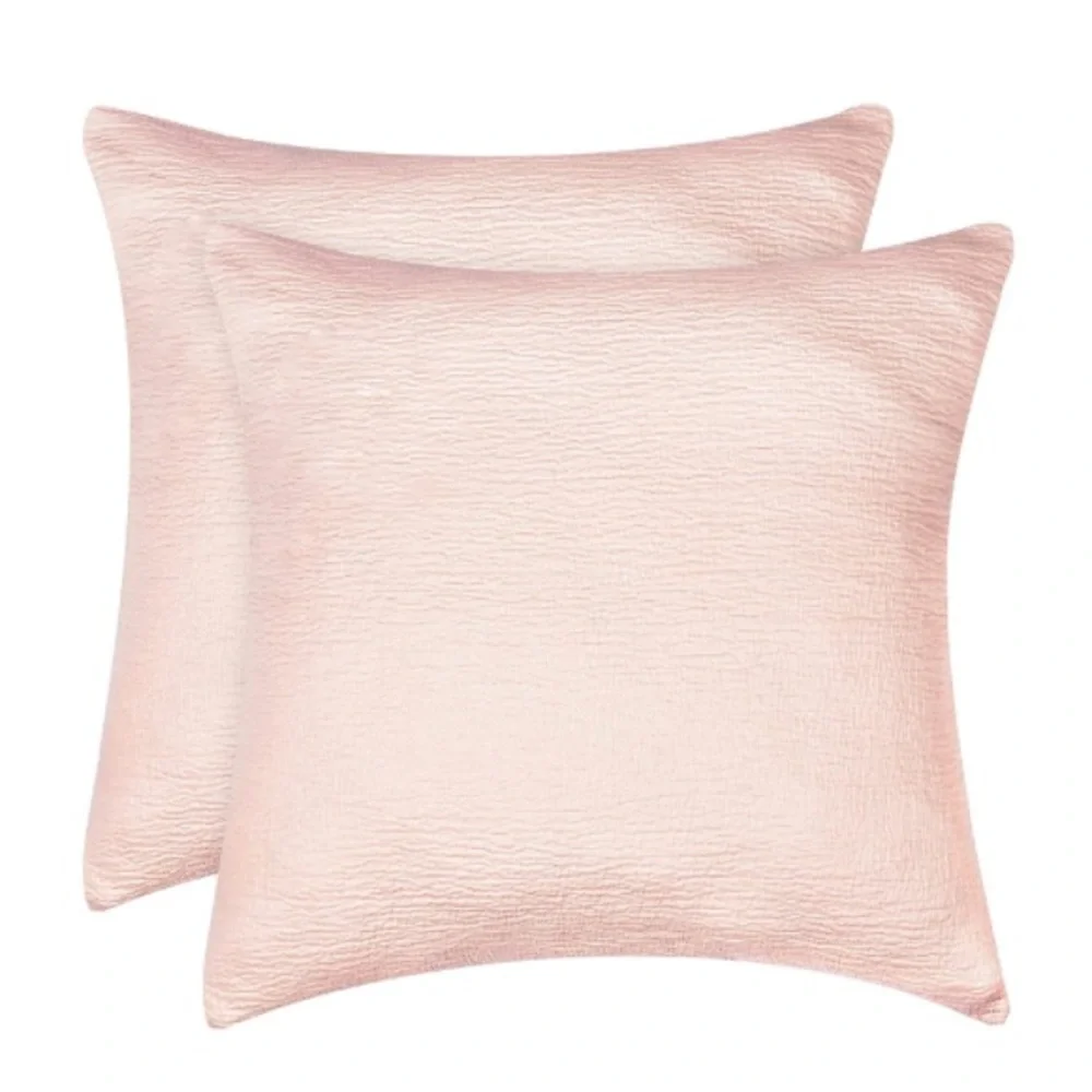 Luxury Home | Chic Peachy Blush Pink Marcielo Textured Euro Pillow Sham Covers